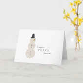 希望の平和の愛。クリスマス雪だるまグリーティングカード カード (黄色い花)