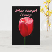 希望の強さの勇気のパーキンソンの赤いチューリップ カード (黄色い花)