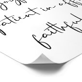 希望の忍耐強く喜ぶローマ人12:12 ポスター (角)