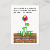 希望の感動的引用文 名刺 (正面)