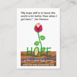 希望の感動的引用文 名刺