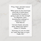 希望の感動的引用文 名刺 (裏面)