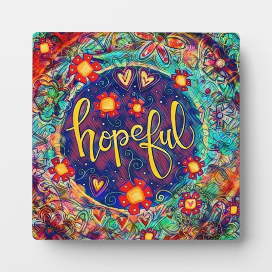 希望の抽象芸術おもしろいカラフルフローライーゼル フォトプラーク (正面)