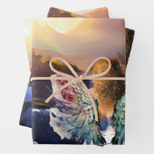 希望の日の出ラッピング紙フラットシートオブ3 ラッピングペーパーシート (インサイチュ)