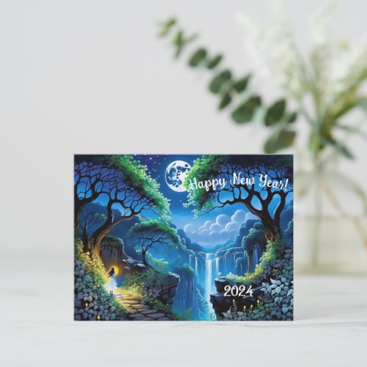 希望の月の反射の新しい始まり シーズンポストカード (スタンド正面)