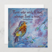 "希望の松の鳥"フラットノートカード ノートカード (正面/裏面)