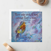 "希望の松の鳥"フラットノートカード ノートカード (正面/裏面インサイチュ)