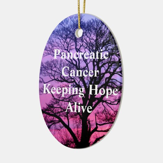 希望の生きたオーナメントを保っている膵臓癌 セラミックオーナメント (左)