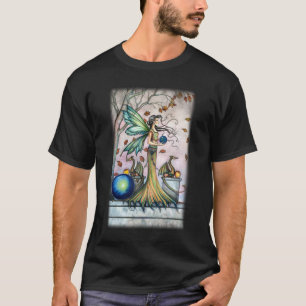 希望の石の妖精とドラゴンの幻想芸術 Tシャツ