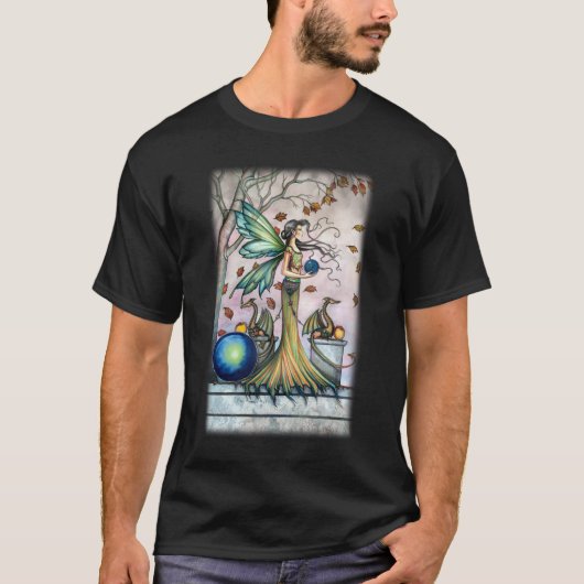 希望の石の妖精とドラゴンの幻想芸術 Tシャツ (正面)