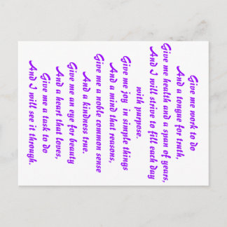 希望の祈りの言葉 ポストカード