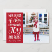 希望の神の喜び平和クリスマスフォトカード シーズンカード (正面)