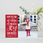 希望の神の喜び平和クリスマスフォトカード シーズンカード (スタンド正面)