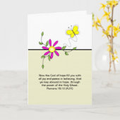 希望の神グリーティングカード – ローマ人15-13 カード (黄色い花)