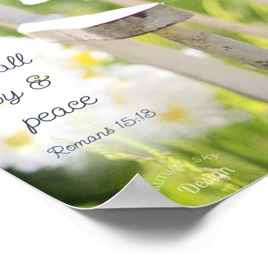 希望の神引用文黄色い花写真ポスター ポスター (角)