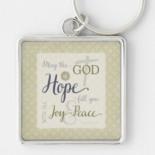 希望の神様が喜びと平和を満たす キーホルダー (正面)