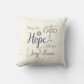 希望の神様が喜びと平和を満たす クッション (正面)