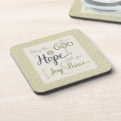 希望の神様が喜びと平和を満たす コースター (左側)