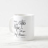 希望の神様が喜びと平和を満たす コーヒーマグカップ (正面左)