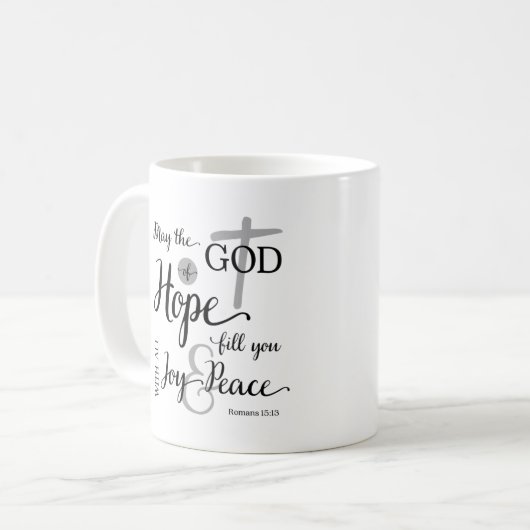 希望の神様が喜びと平和を満たす コーヒーマグカップ (正面左)