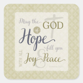 希望の神様が喜びと平和を満たす スクエアシール