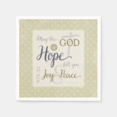希望の神様が喜びと平和を満たす スタンダードカクテルナプキン (正面)