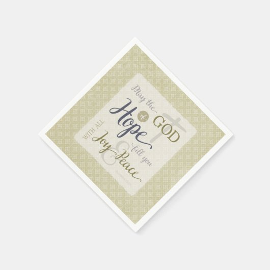 希望の神様が喜びと平和を満たす スタンダードカクテルナプキン (角)