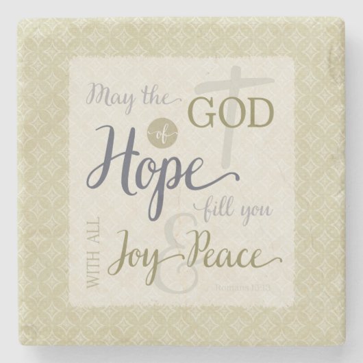 希望の神様が喜びと平和を満たす ストーンコースター (正面)