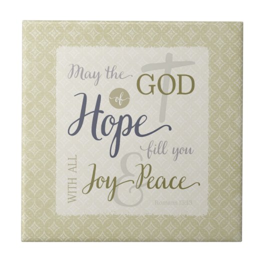 希望の神様が喜びと平和を満たす タイル (正面)
