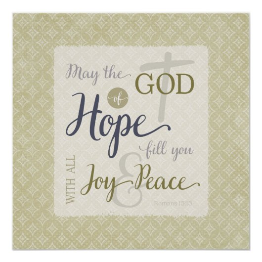 希望の神様が喜びと平和を満たす ポスター (正面)