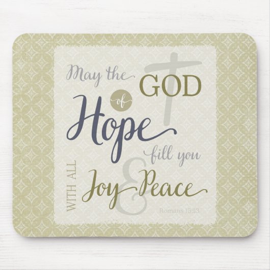 希望の神様が喜びと平和を満たす マウスパッド (正面)