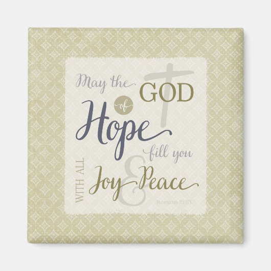 希望の神様が喜びと平和を満たす マグネット (正面)