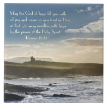 希望の神、ローマ人15:13聖句、アイルランドの海岸