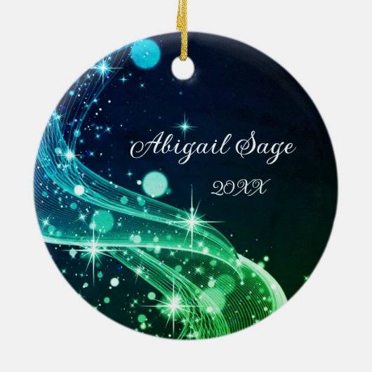 希望の神、ローマ書15:13聖書の一節、クリスマス セラミックオーナメント (裏面)