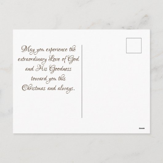 希望の神、ローマ書15:13聖書の詩篇、クリスマス シーズンポストカード (裏面)