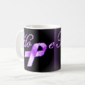 希望の紫色のリボンの認識度のマグ コーヒーマグカップ (正面左)