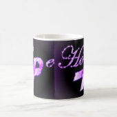 希望の紫色のリボンの認識度のマグ コーヒーマグカップ (中央)
