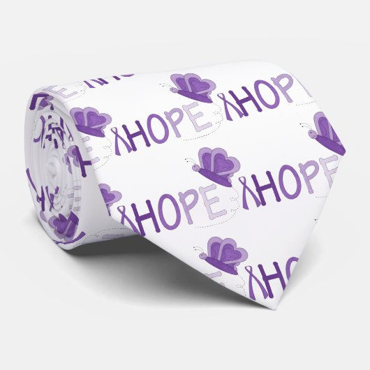 希望の紫色のリボンの認識度 ネクタイ (ロール)