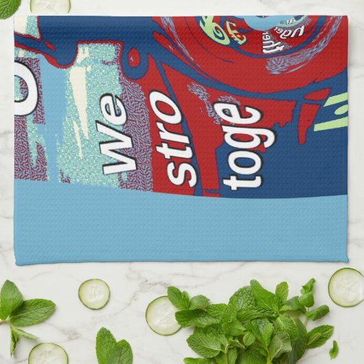 希望の統一された中で強く一緒に – USAアートプリント キッチンタオル (折り畳み)