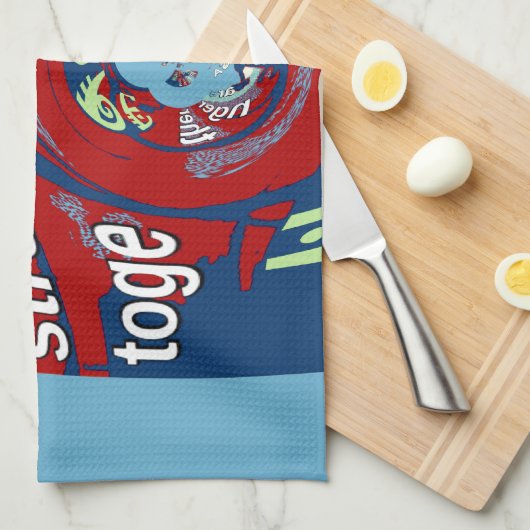 希望の統一された中で強く一緒に – USAアートプリント キッチンタオル (四つ折り)