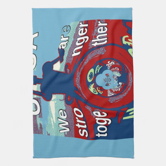 希望の統一された中で強く一緒に – USAアートプリント キッチンタオル (縦)