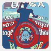 希望の統一された中で強く一緒に – USAアートプリント スクエアシール (正面)