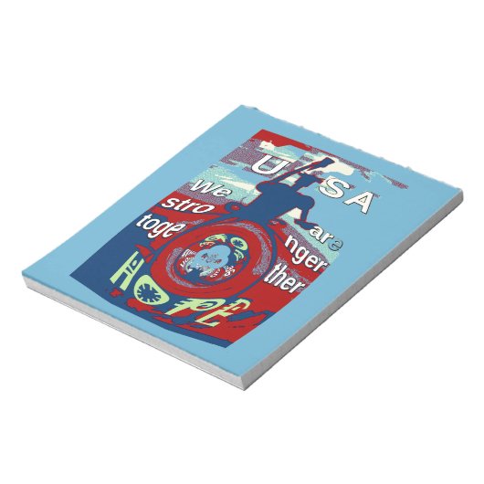 希望の統一された中で強く一緒に – USAアートプリント ノートパッド (回転)