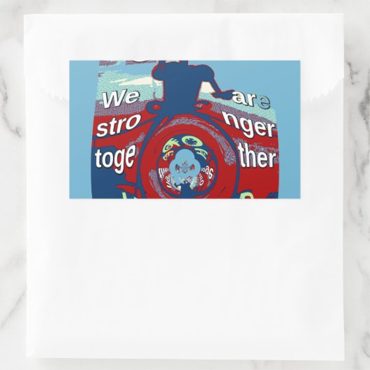 希望の統一された中で強く一緒に – USAアートプリント 長方形シール (バッグ)