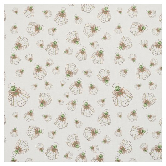 希望の継ぎ目が無いパターンの青銅色のクリスマスの天使 ファブリック (見本)