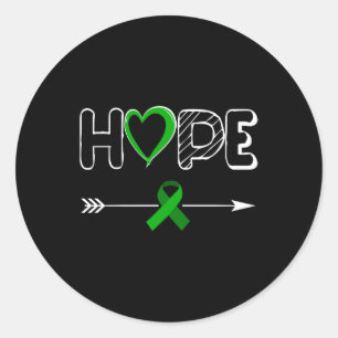 希望の緑の リボン 腎臓病 Awareness ラウンドシール