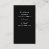 希望の美しい夕日の光やる気を起こさせる引用文 名刺 (裏面)