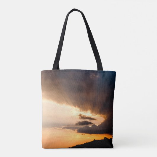 希望の美しい夕日の光感動的引用文 トートバッグ (裏面)