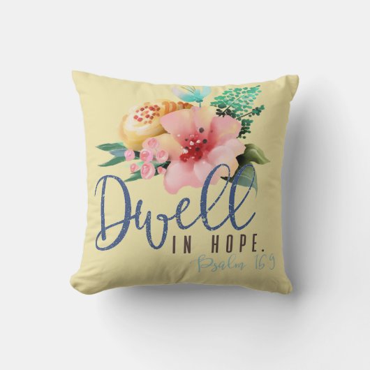 希望の聖句のフローラ クッション (正面)