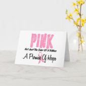 希望の胸がんピンクリボンのシンボル カード (黄色い花)